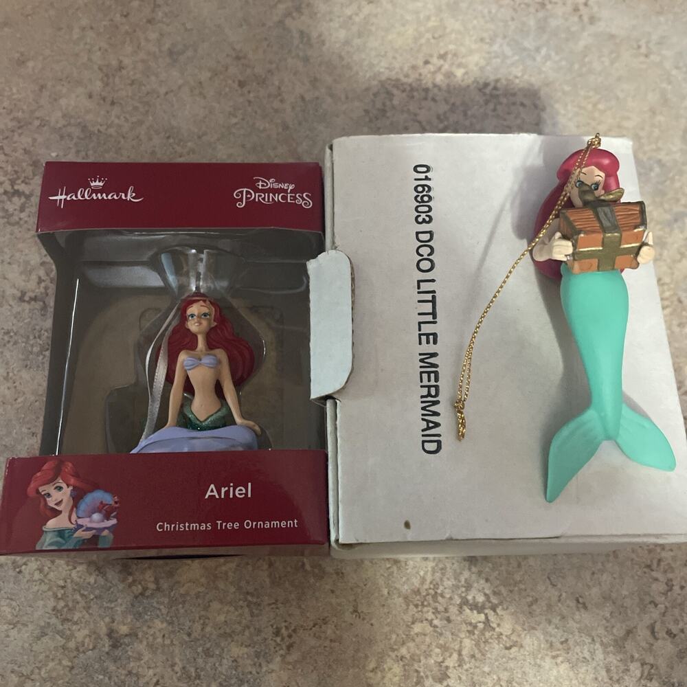 Vintage Grolier Disney Little Mermaid Christmas & Hallmark Ornaments